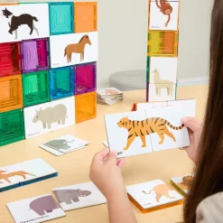 Magnetic Tile Toppers - Duo Animal Puzzle Pack - 40pcs
