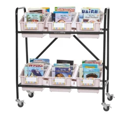 Mid-Size Mobile Storage Rack With Chapter Book Bins™ - 1 rack, 6 bins