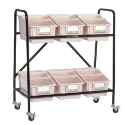 Mid-Size Mobile Storage Rack With Chapter Book Bins™ - 1 rack, 6 bins