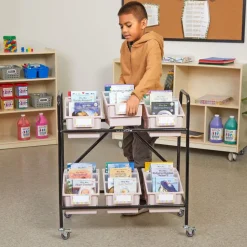 Mid-Size Mobile Storage Rack With Chapter Book Bins™ - 1 rack, 6 bins