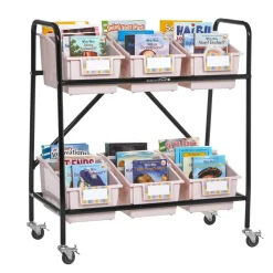 Mid-Size Mobile Storage Rack With Chapter Book Bins™ - 1 rack, 6 bins