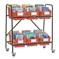 Mid-Size Mobile Storage Rack With Chapter Book Bins™ - 1 rack, 6 bins