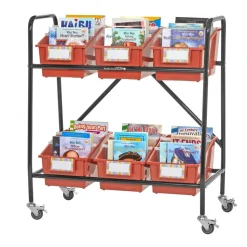 Mid-Size Mobile Storage Rack With Chapter Book Bins™ - 1 rack, 6 bins