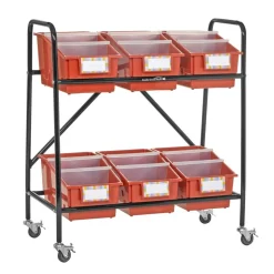 Mid-Size Mobile Storage Rack With Chapter Book Bins™ - 1 rack, 6 bins