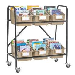 Mid-Size Mobile Storage Rack With Chapter Book Bins™ - 1 rack, 6 bins