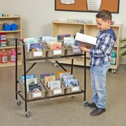 Mid-Size Mobile Storage Rack With Chapter Book Bins™ - 1 rack, 6 bins