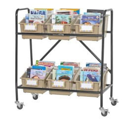 Mid-Size Mobile Storage Rack With Chapter Book Bins™ - 1 rack, 6 bins