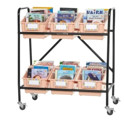 Mid-Size Mobile Storage Rack With Chapter Book Bins™ - 1 rack, 6 bins