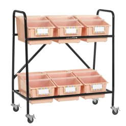 Mid-Size Mobile Storage Rack With Chapter Book Bins™ - 1 rack, 6 bins