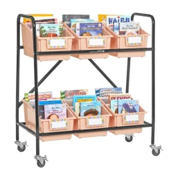 Mid-Size Mobile Storage Rack With Chapter Book Bins™ - 1 rack, 6 bins