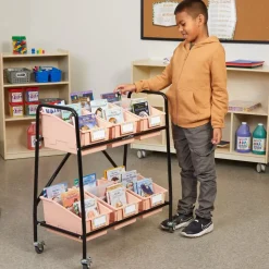 Mid-Size Mobile Storage Rack With Chapter Book Bins™ - 1 rack, 6 bins