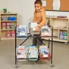 Mid-Size Mobile Storage Rack With Boho Chapter Book Bins™ - 1 rack, 6 bins