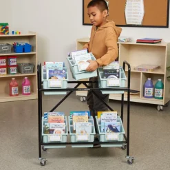 Mid-Size Mobile Storage Rack With Chapter Book Bins™ - 1 rack, 6 bins