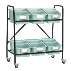 Mid-Size Mobile Storage Rack With Chapter Book Bins™ - 1 rack, 6 bins