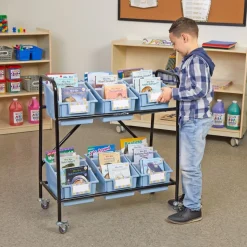 Mid-Size Mobile Storage Rack With Chapter Book Bins™ - 1 rack, 6 bins