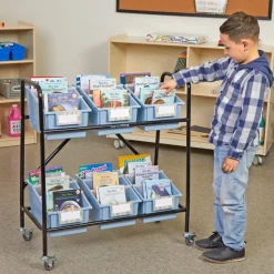 Mid-Size Mobile Storage Rack With Chapter Book Bins™ - 1 rack, 6 bins