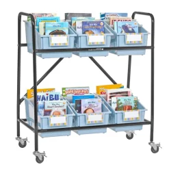 Mid-Size Mobile Storage Rack With Chapter Book Bins™ - 1 rack, 6 bins