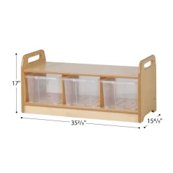Millhouse™ Low Level Storage Bench with 3 Clear Tubs