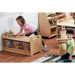 Millhouse™ Low Level Storage Bench with 3 Clear Tubs
