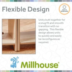 Millhouse™ Mobile Shelf Unit With Top Display Add-on and 9 Clear Tubs