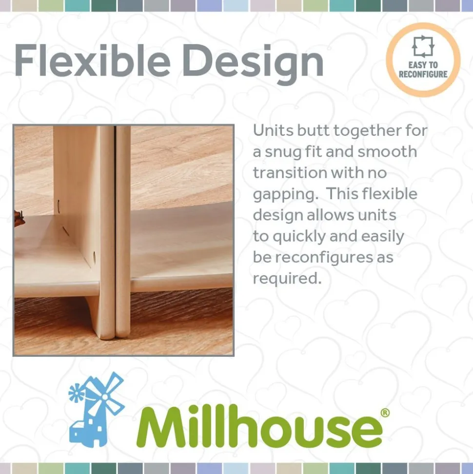 Millhouse™ Mobile Shelf Unit With Top Display Add-on and 9 Clear Tubs