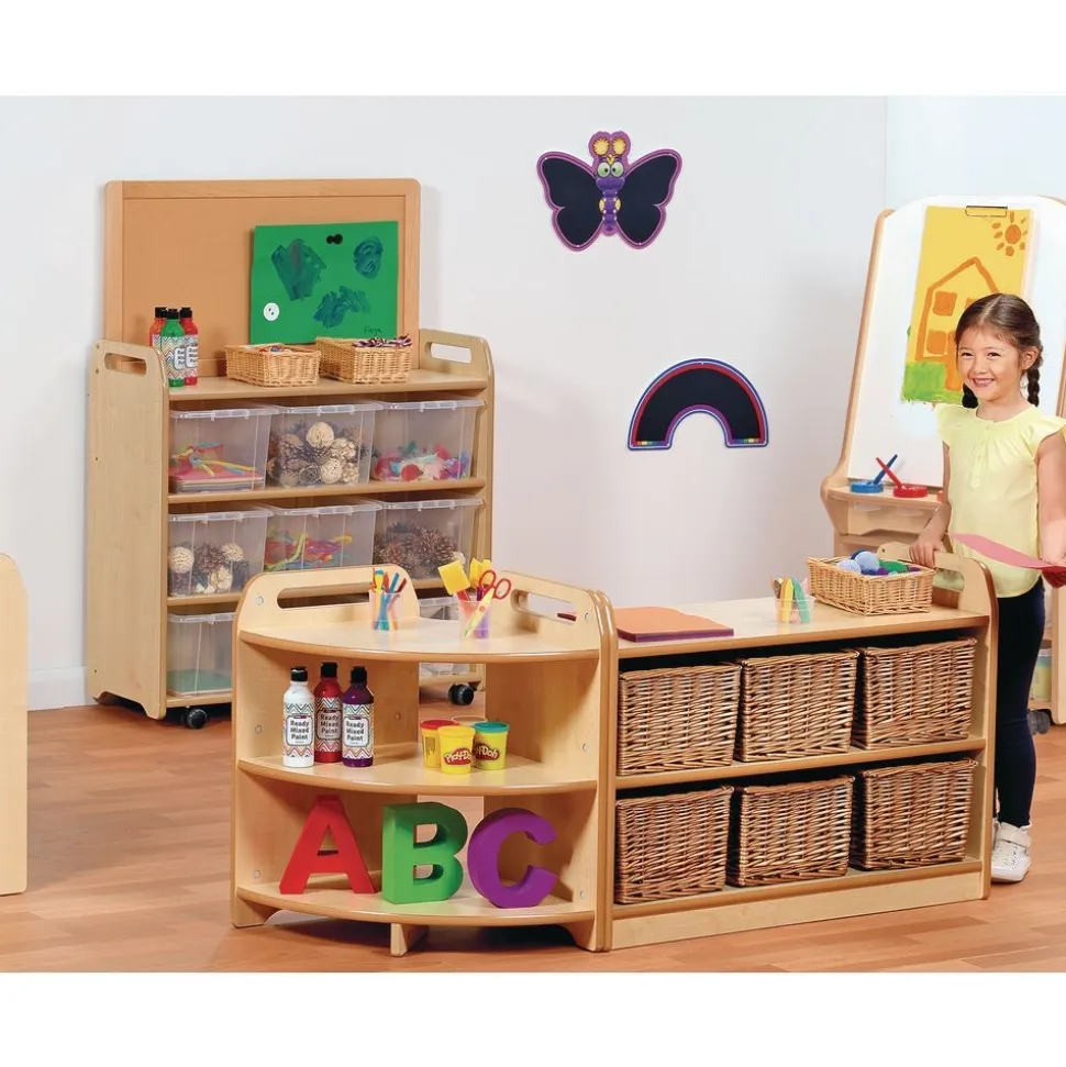 Millhouse™ Mobile Shelf Unit With Top Display Add-on and 9 Clear Tubs