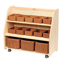 Millhouse™ Mobile Tiered Shelf Unit with Mirror Back & Baskets