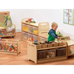 Millhouse™ Shelf Unit with Display/Mirror Back & 6 Clear Tubs