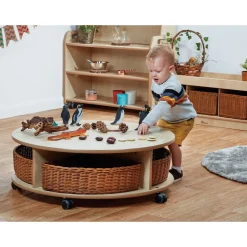 Millhouse™ Single Tier Mobile Circular Storage Unit with 4 Baskets