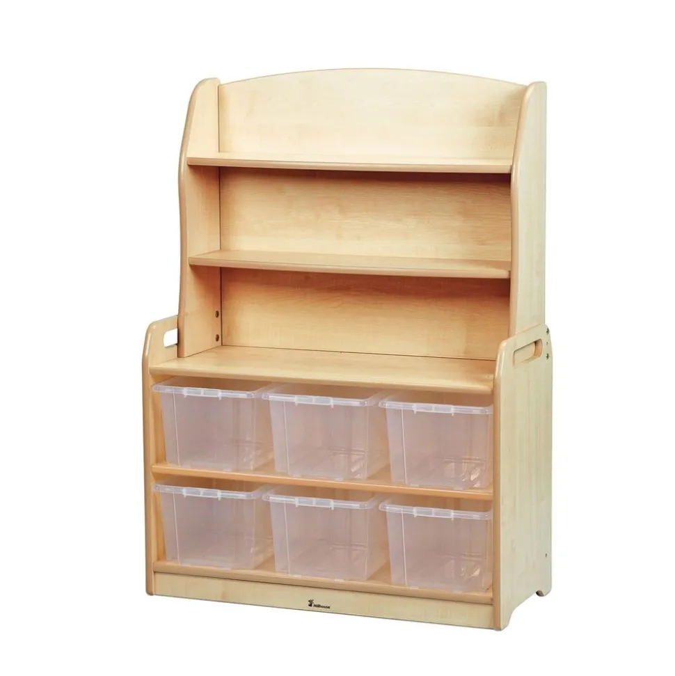Millhouse™ Welsh Dresser Display Storage with 6 Clear Tubs