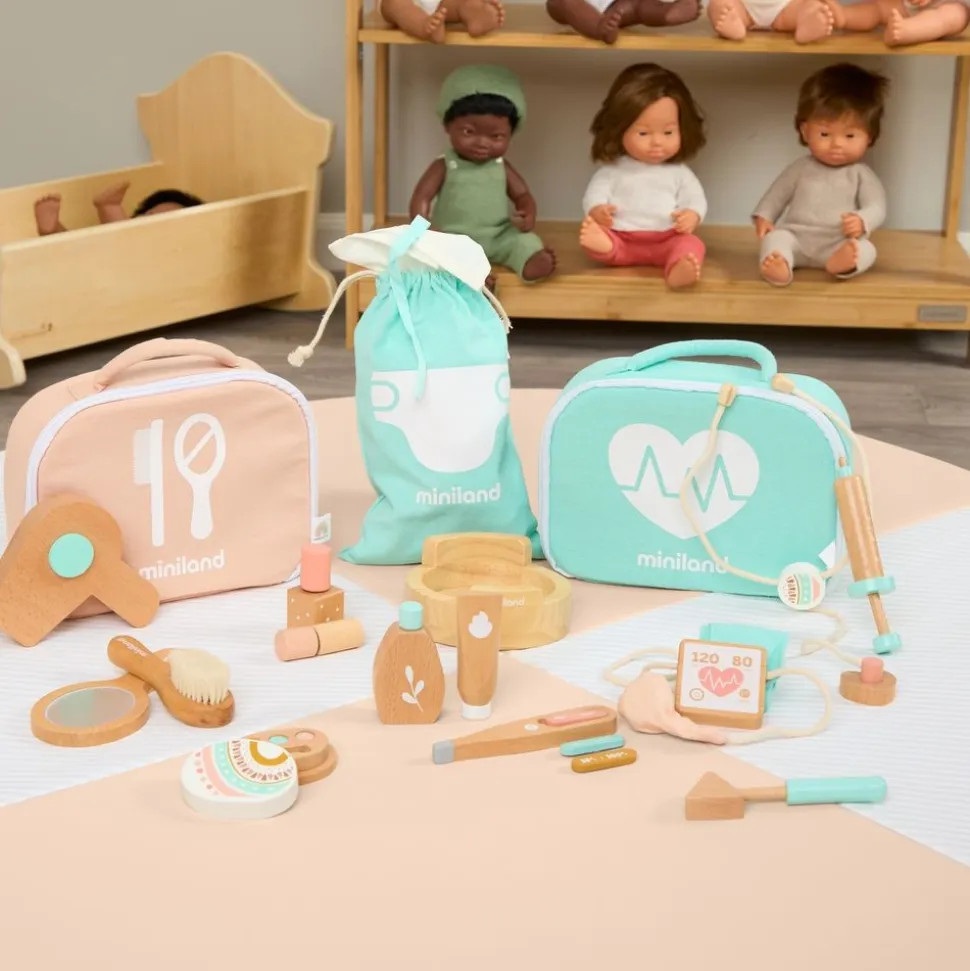 Miniland Doll Wooden Care & Role-Play Kit