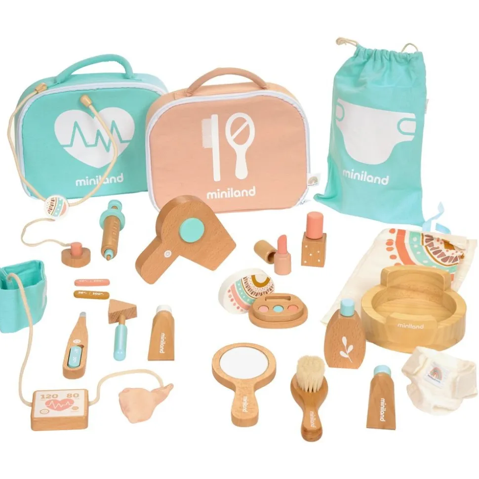 Miniland Doll Wooden Care & Role-Play Kit