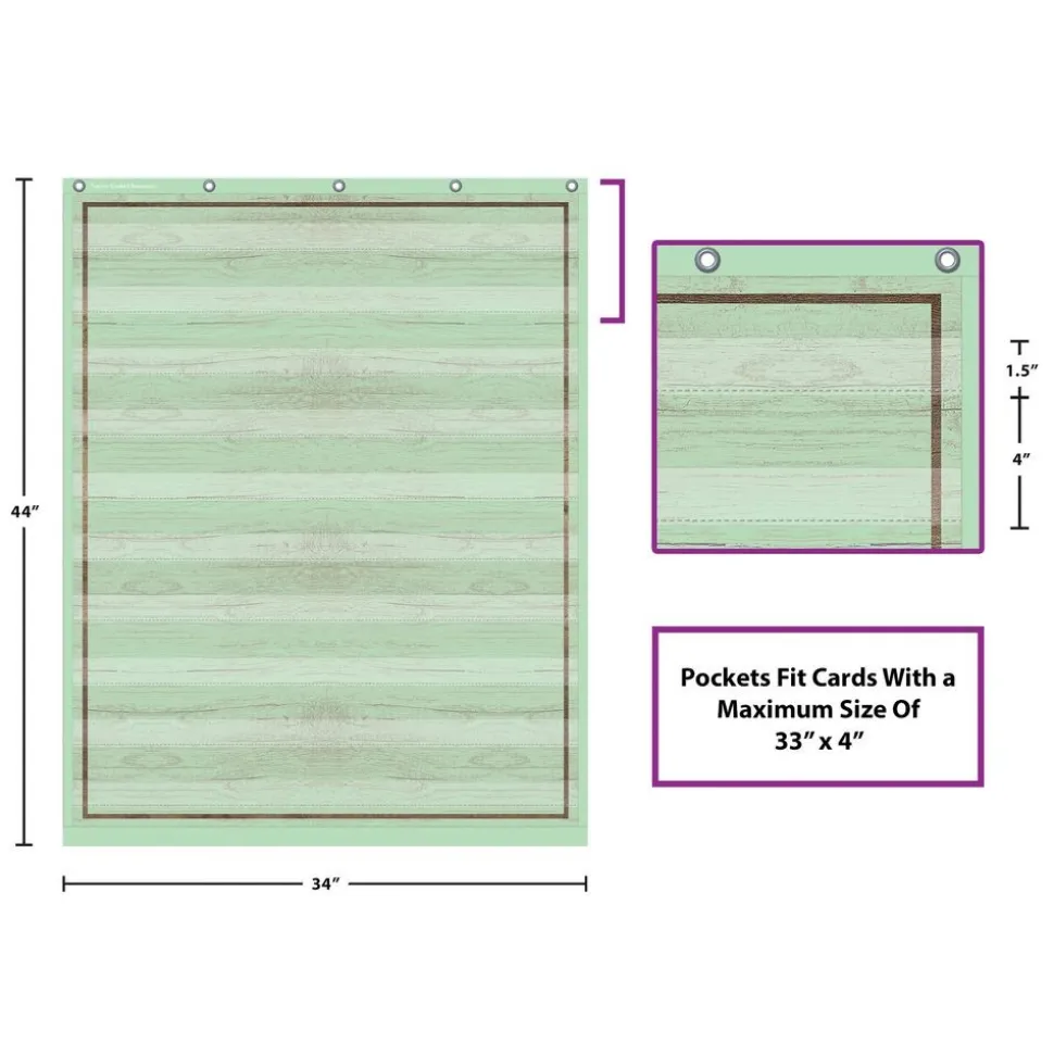 Mint Painted Wood Pocket Chart