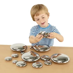 Mirrored Stacking Pebbles Silver - 20 pack