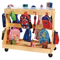 Mobile Backpack Cart - with Clear Cubbie-Trays