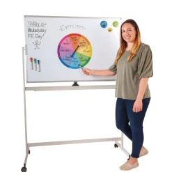 Mobile Reversible Dry Erase Whiteboard Easel