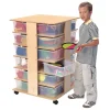Mobile Tower - 24 Cubbies, With Assorted Color Trays