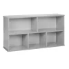 Modern Mist Laminate 5-Compartment Storage Cabinet 24" Height - Light Gray