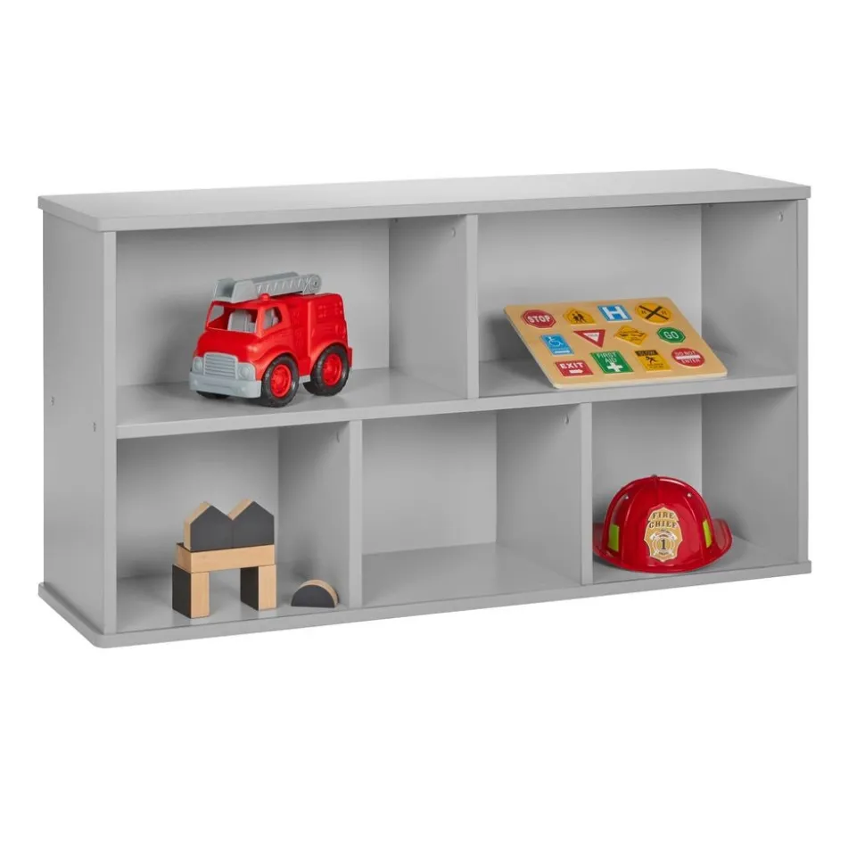 Modern Mist Laminate 5-Compartment Storage Cabinet 24" Height - Light Gray