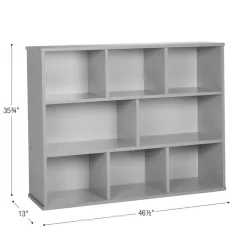 Modern Mist Laminate 8-Compartment Storage Cabinet 36" Height - Light Gray