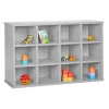 Modern Mist Laminate 12-Cubby Storage Cabinet - Light Gray