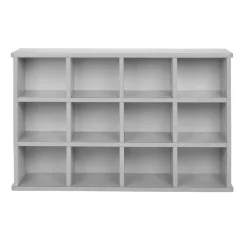 Modern Mist Laminate 12-Cubby Storage Cabinet - Light Gray
