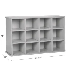 Modern Mist Laminate 12-Cubby Storage Cabinet - Light Gray