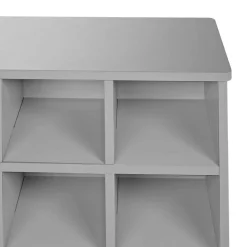 Modern Mist Laminate 12-Cubby Storage Cabinet - Light Gray