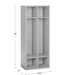 Modern Mist Laminate 2-Section Coat Locker - Light Gray