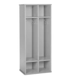 Modern Mist Laminate 2-Section Coat Locker - Light Gray