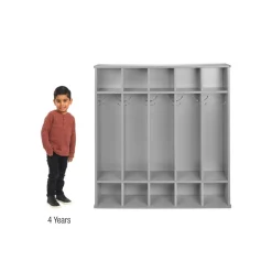 Modern Mist Laminate 5-Section Coat Locker - Light Gray
