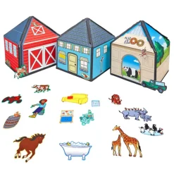 My Little Felt Farm, House & Zoo 3D Interactive Story - Set of 3