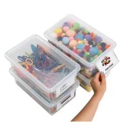 MyPerfectClassroom® Clear Easy-Label Bins with Lids
