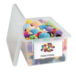 MyPerfectClassroom® Clear Easy-Label Bins with Lids